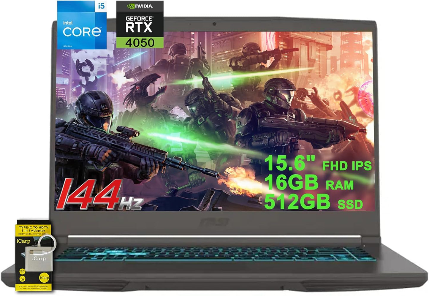 MSI Thin 15 Gaming Laptop with 15.6 FHD IPS Display and RTX 4050