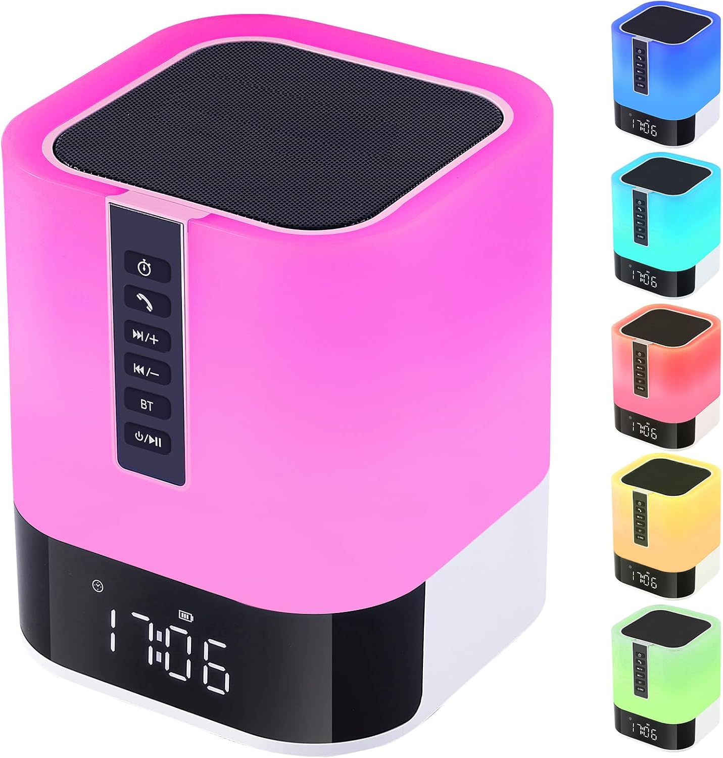 Wireless Bluetooth Speaker with Color Changing Bedside Lamp