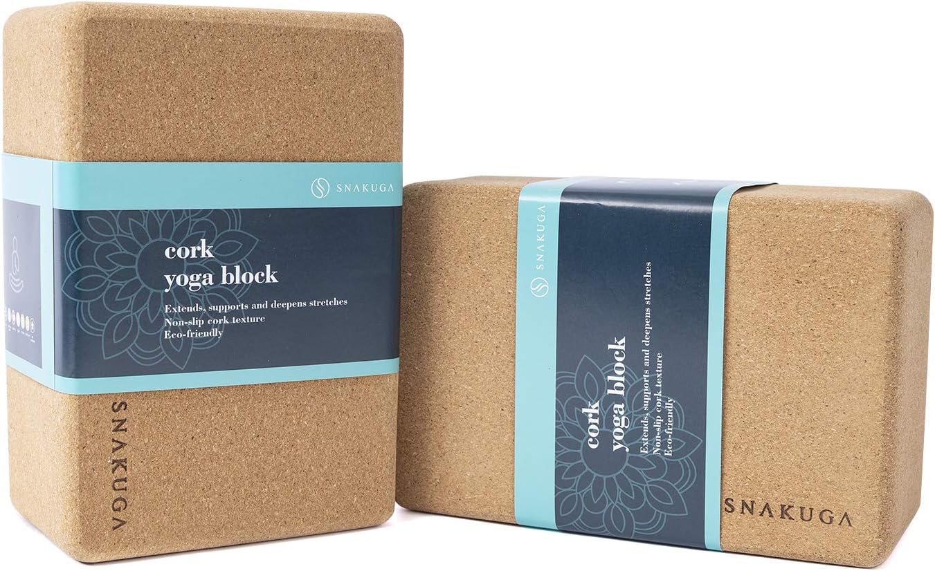 SNAKUGA Cork Yoga Blocks: Improve Balance & Flexibility