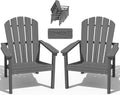 Stackable Adirondack Chair Set of 2 - Space-Saving HDPE Patio Chairs
