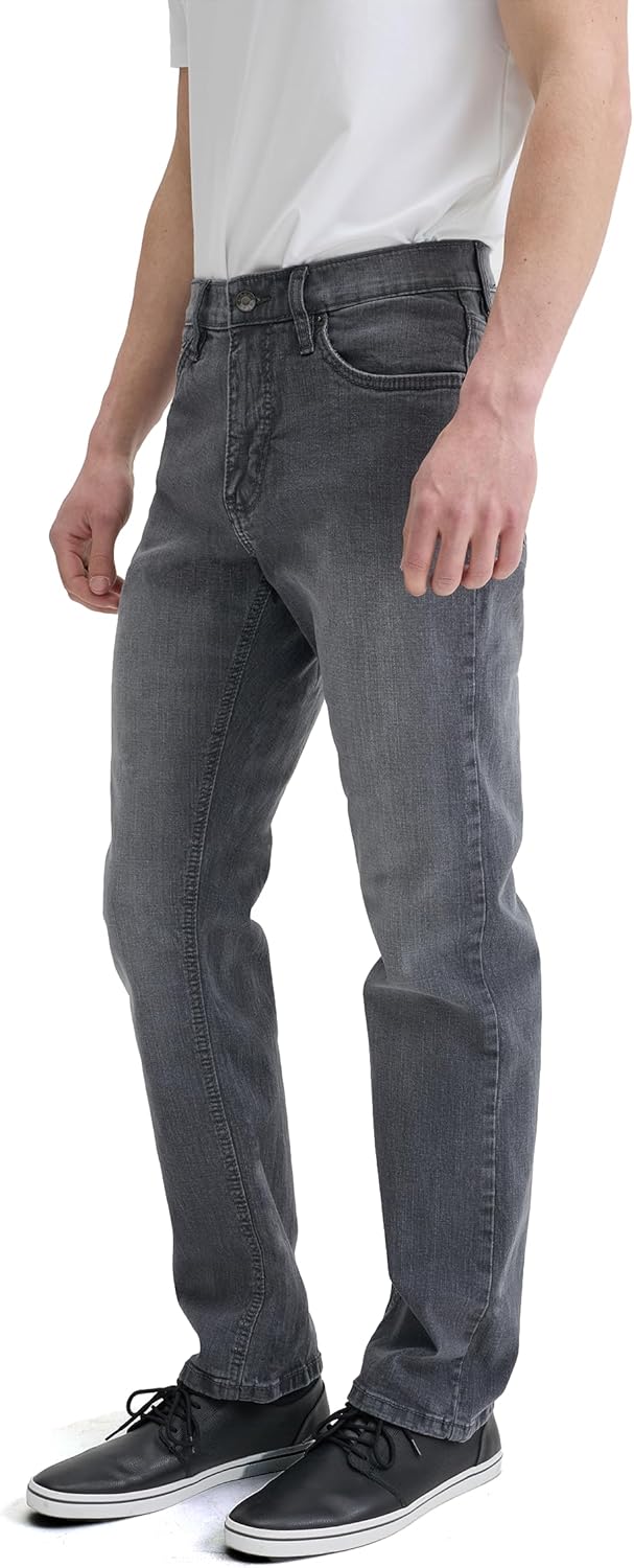 Mens Jeans Relaxed Fit Straight Leg Stretch Jeans for Comfort