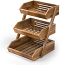 Fruit Basket 3-Tier Acacia Wood Fruit Bowl - Countertop Organizer