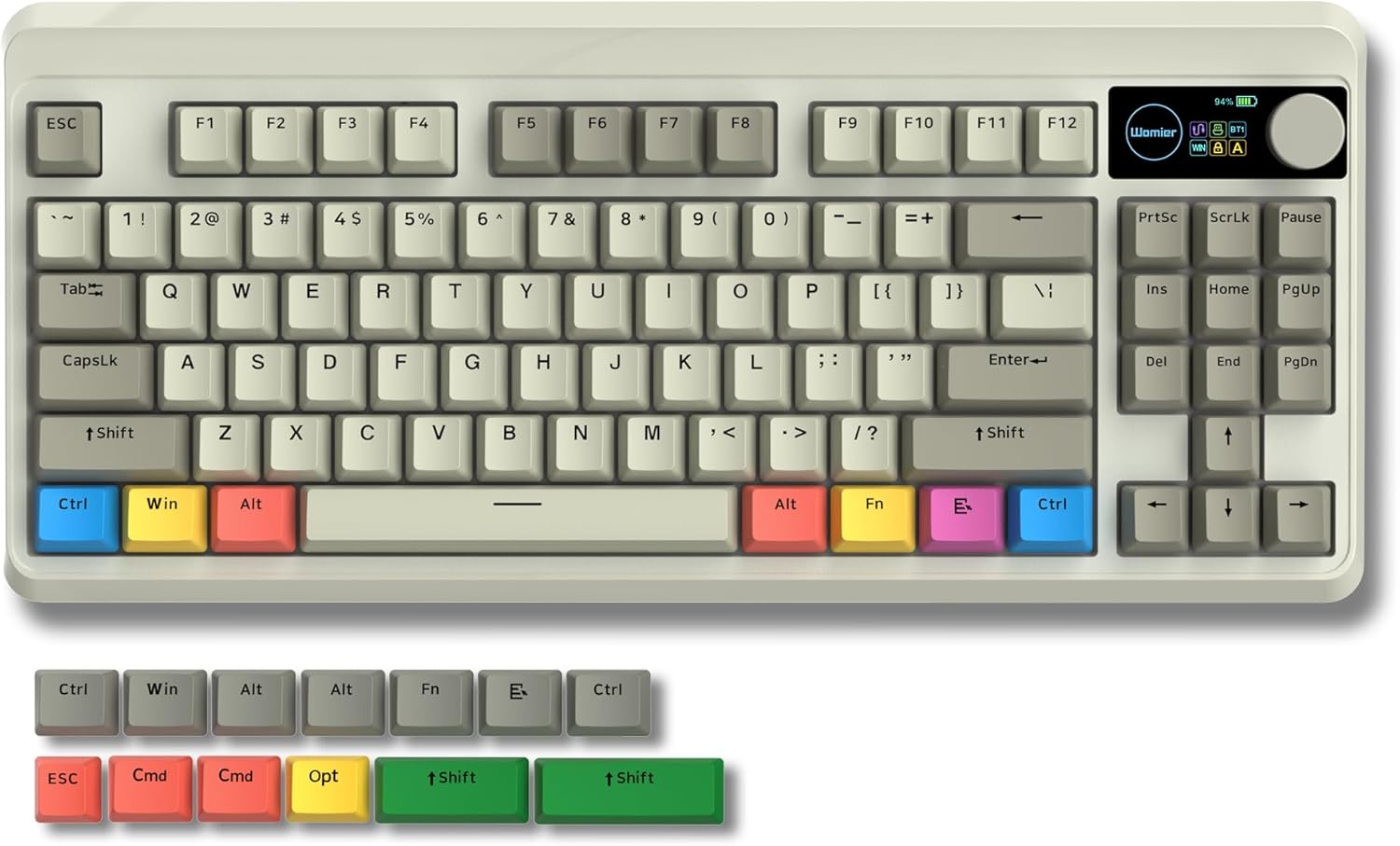 Womier Retro 75% Bluetooth Mech Keyboard with OLED Display