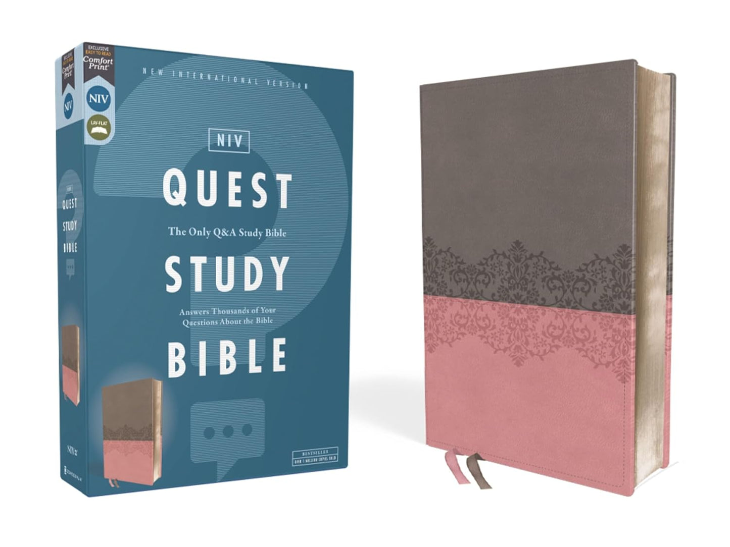 NIV Quest Study Bible Leathersoft Gray Pink Comfort Print Review