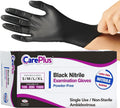 CARE PLUS Nitrile Gloves for Medical Use - Durable Black/Blue Options