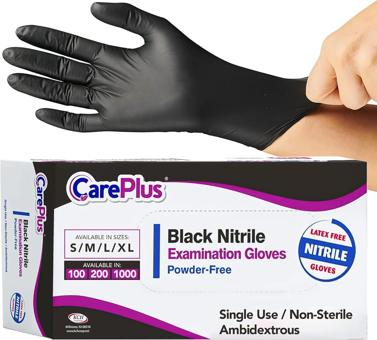 CARE PLUS Nitrile Gloves - Durable, Powder-Free, Versatile Use