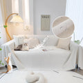 Waterproof Ivory White Sofa Cover 71x71 in - Pet & Kid Protector