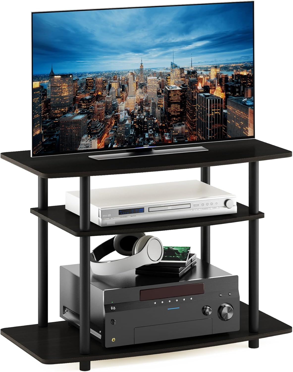 Furinno Turn-N-Tube 3-Tier Entertainment Center for TVs up to 32 in