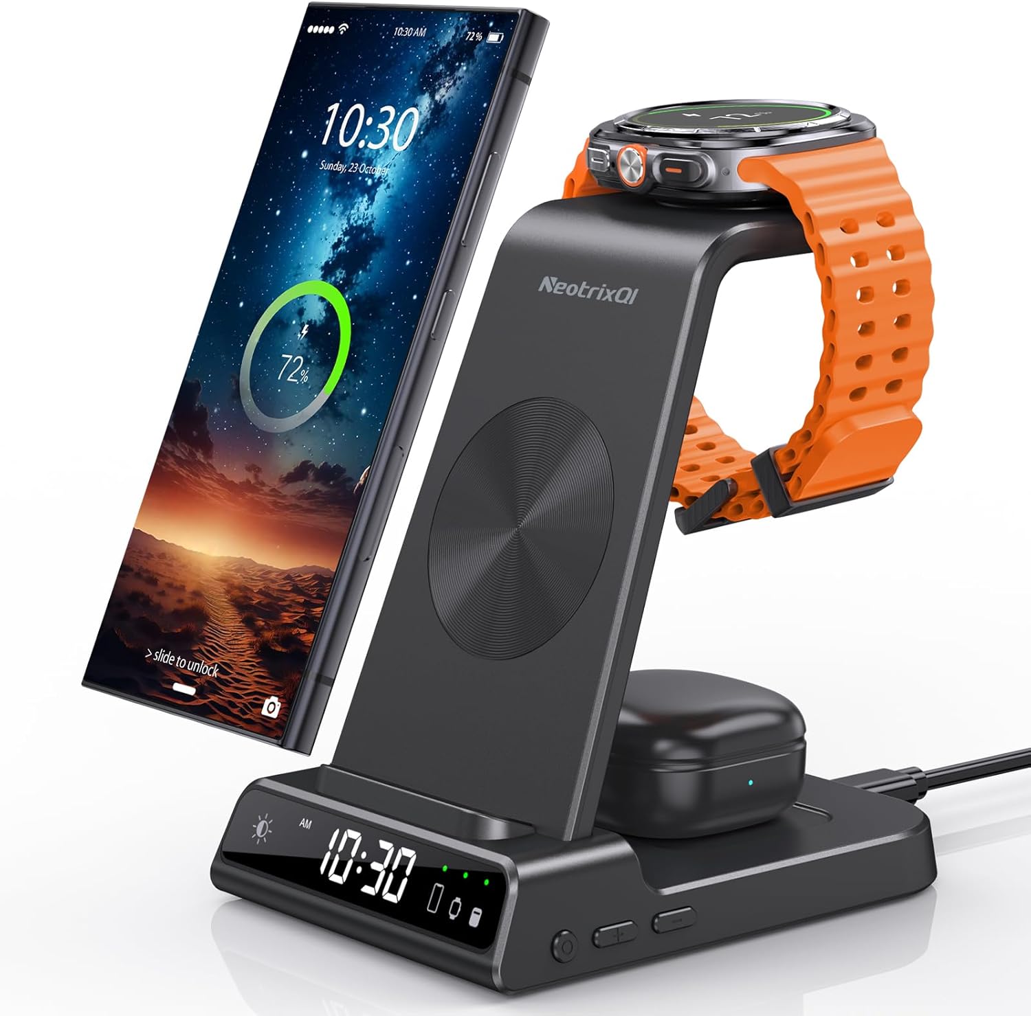 Wireless Charger for Samsung Galaxy Devices - 3 in 1 Station