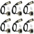 Premium XLR Pass Through Cable No Solder for Panel Mount - 6-Pack