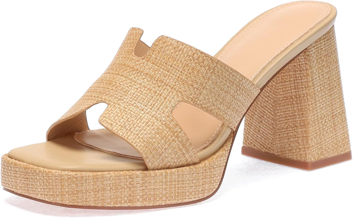Monrovia Raffia Heeled Sandals for Women - Stylish Summer Footwear