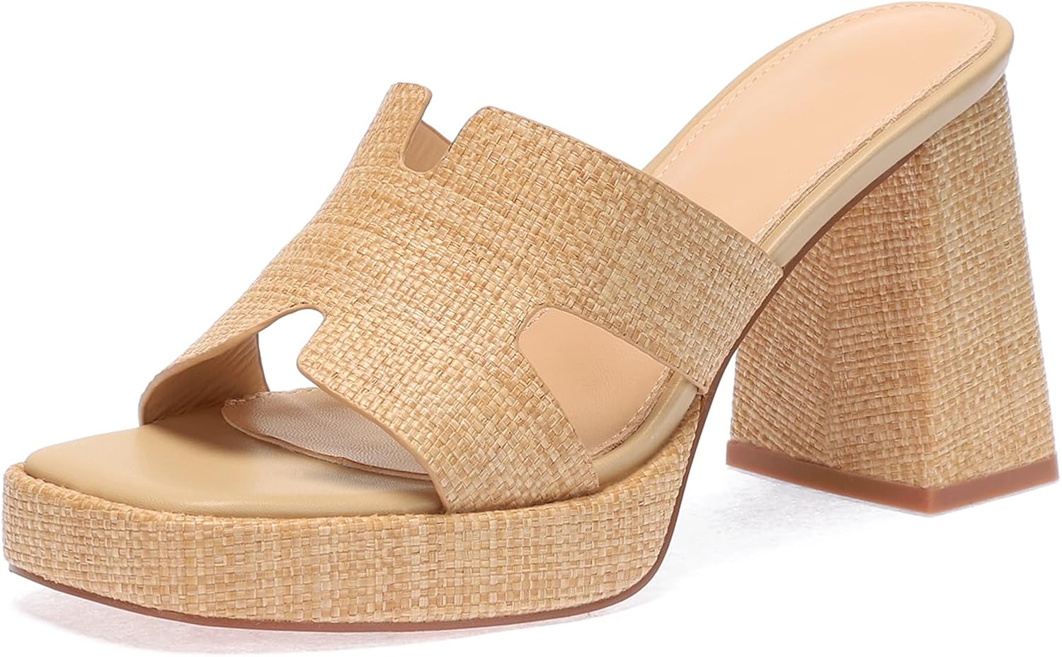 Monrovia Raffia Heeled Sandals for Women - Stylish Summer Footwear