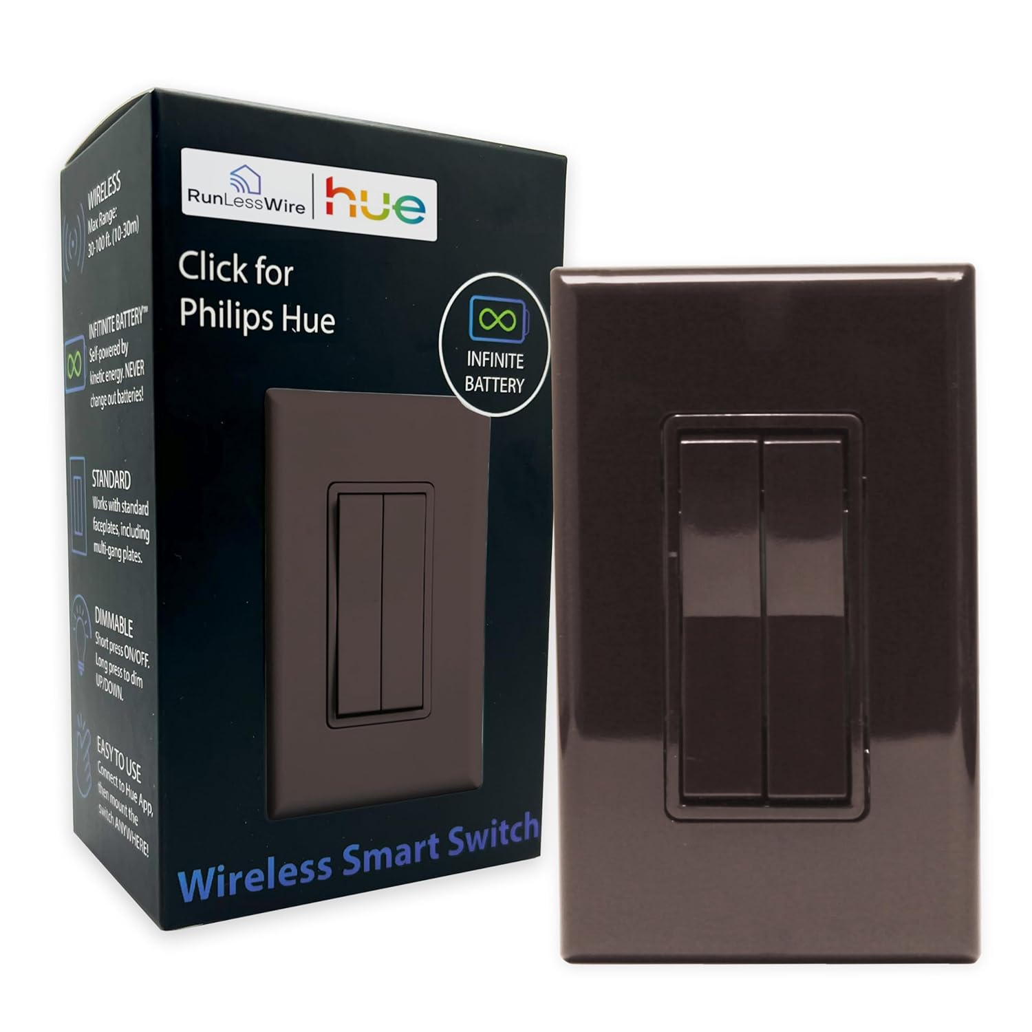 RunLessWire Click for Philips Hue: Battery-Free Smart Switch