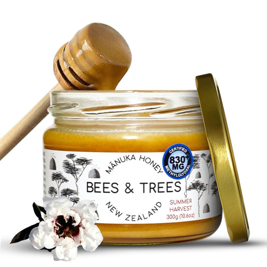 Bees & Trees Manuka Honey 830+ MGO for Daily Wellness