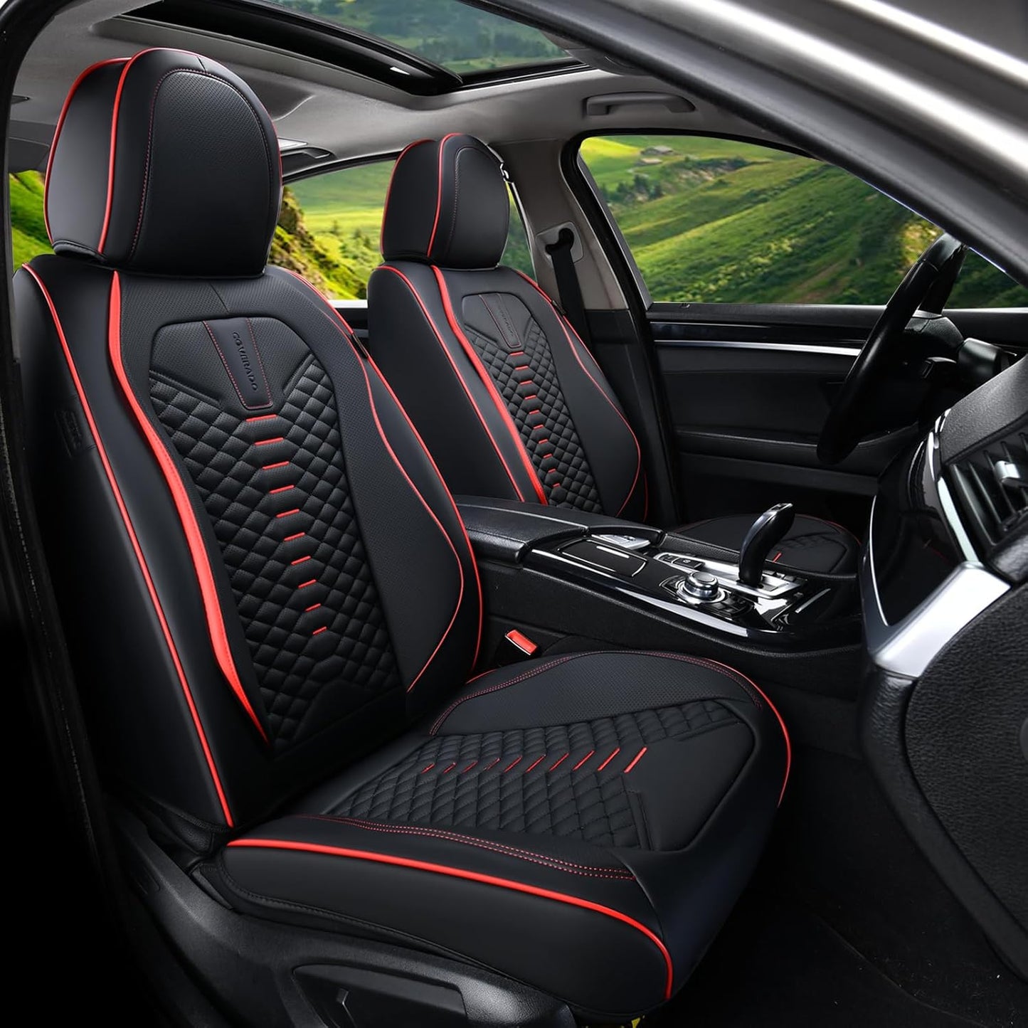 Coverado Waterproof Nappa Leather Seat Covers Full Set for Cars