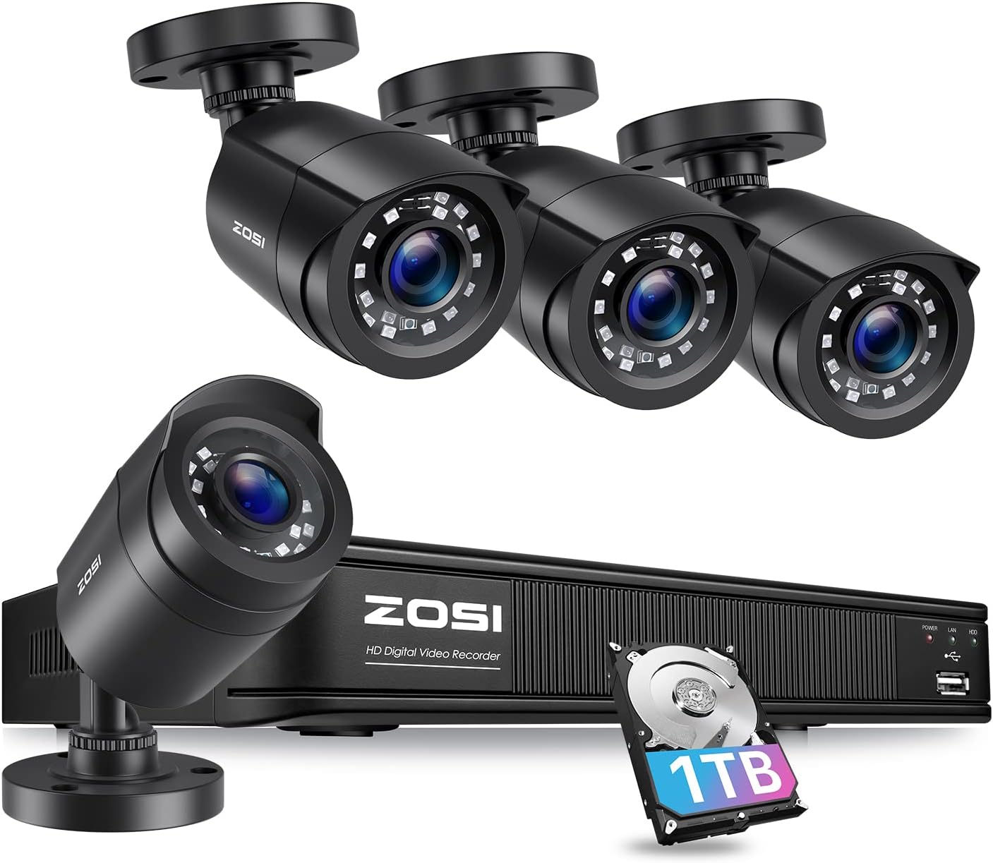 ZOSI 3K 5MP Lite Home Security Camera System with AI Detection