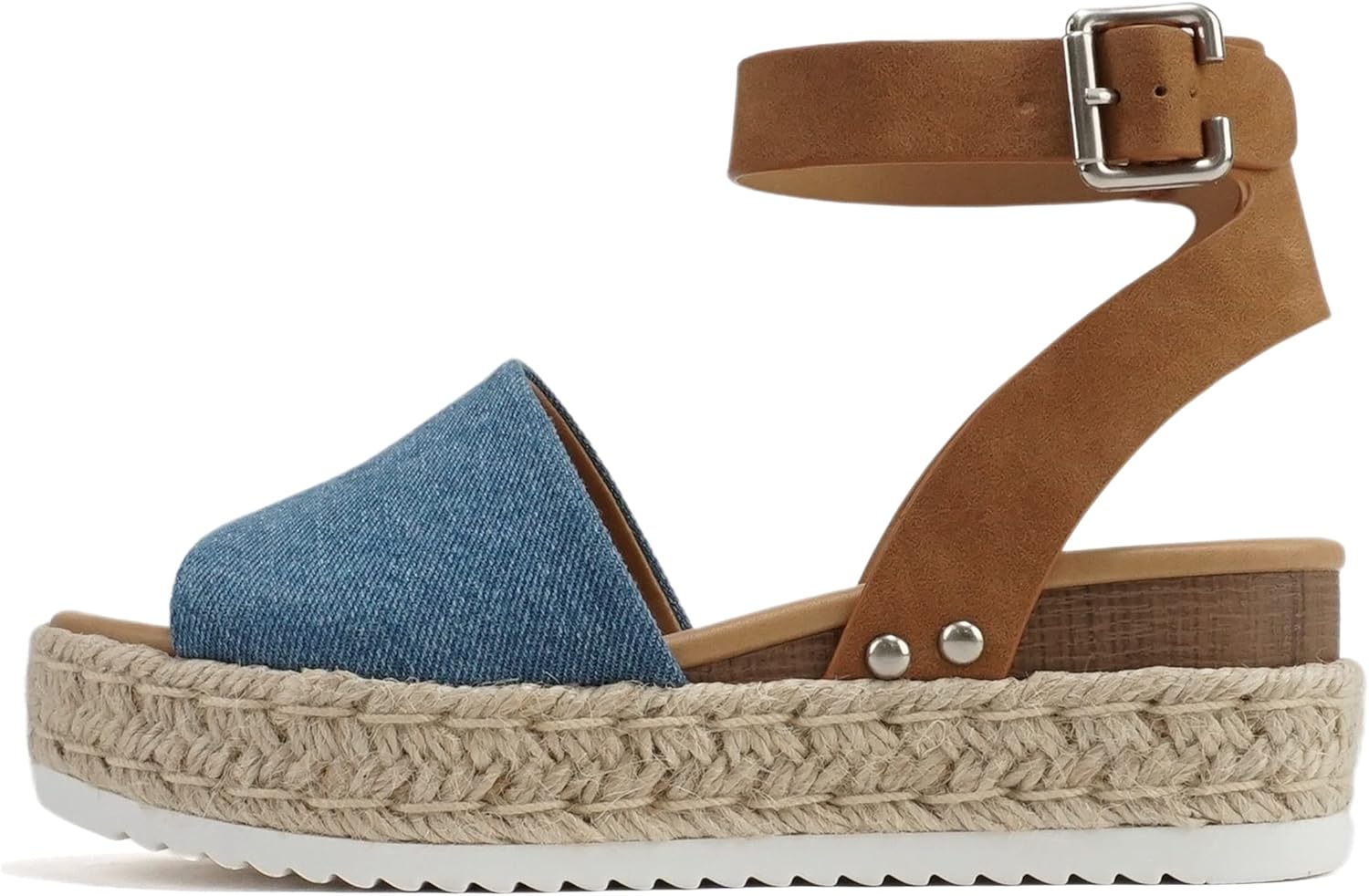 Soda Topic Open Toe Buckle Ankle Strap Espadrilles Sandals