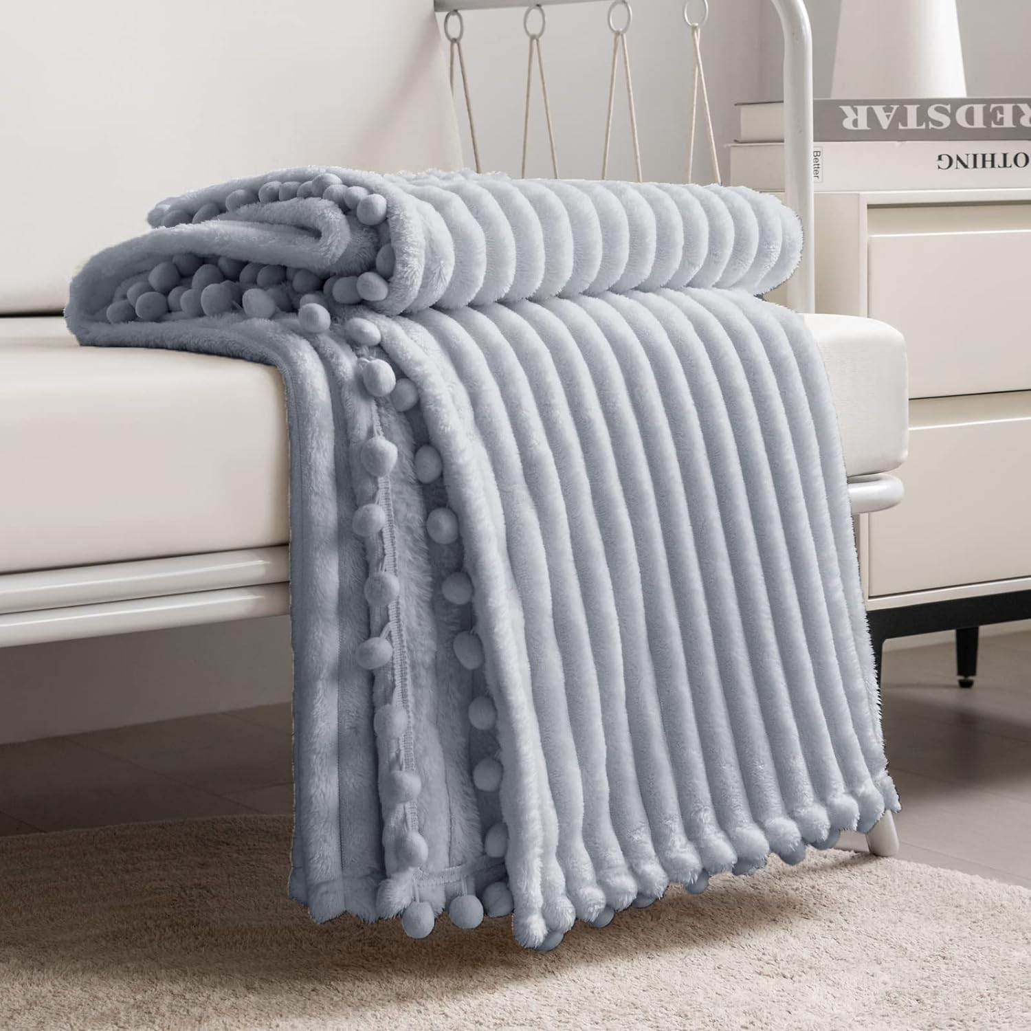 DISSA Fleece Blanket Queen Size 71x80 Soft Plush Cozy Throw