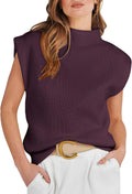 Mock Neck Sleeveless Sweater Vest - Versatile Work & Travel Top