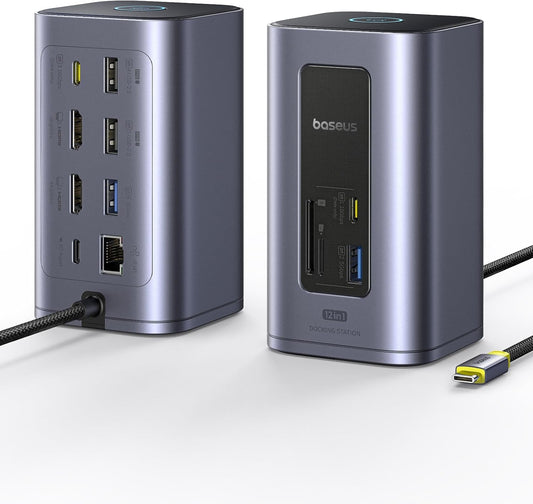 Baseus Docking Station Dual Monitor with 12 in 1 Connectivity