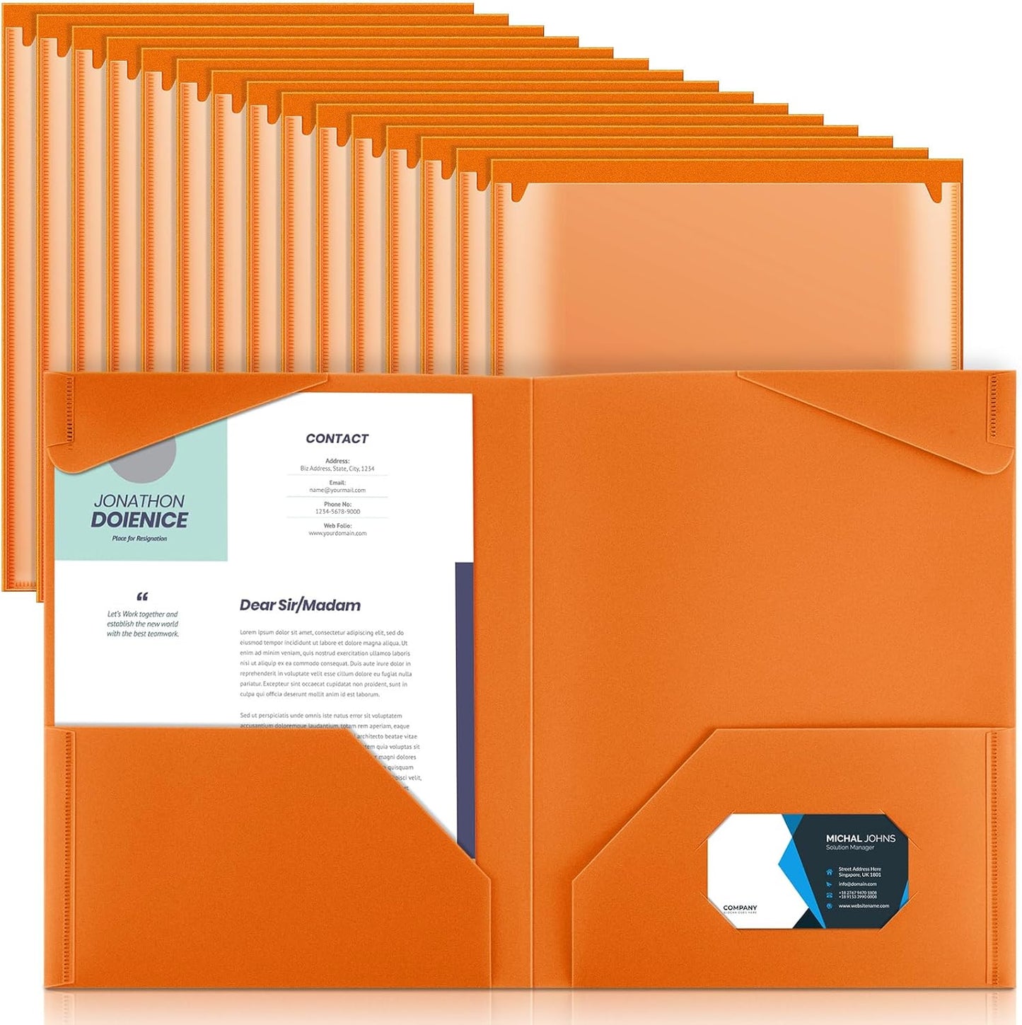 Henoyso 36 Pcs Plastic Folders with Clear Front Pockets
