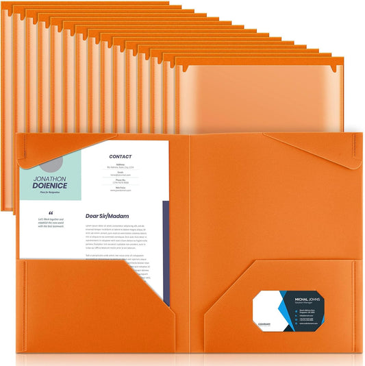 Henoyso 36 Pcs Plastic Folders with Clear Front Pockets