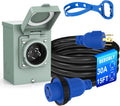 30 Amp Power Inlet Box and 15FT Generator Cord Combo Kit