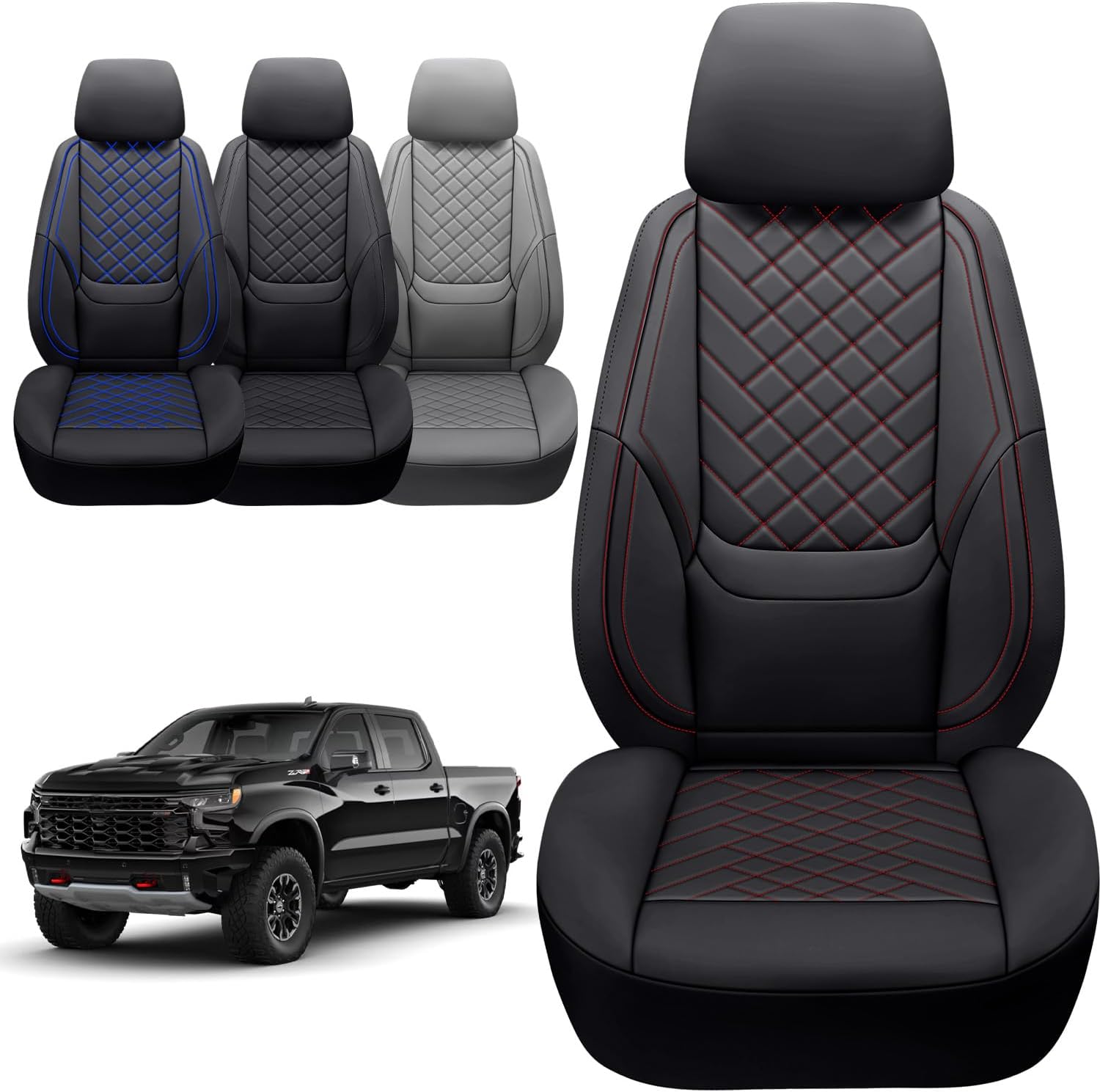Custom Fit Leather Seat Covers for Chevy Silverado 2007-2025