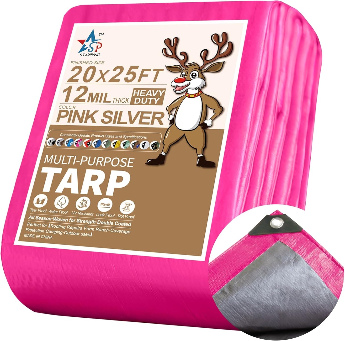 Heavy Duty 20x25 Feet Tarp - Waterproof and UV Resistant Cover