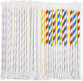 Disposable Paper Drinking Straws Bulk 7.75 in Individually Wrapped