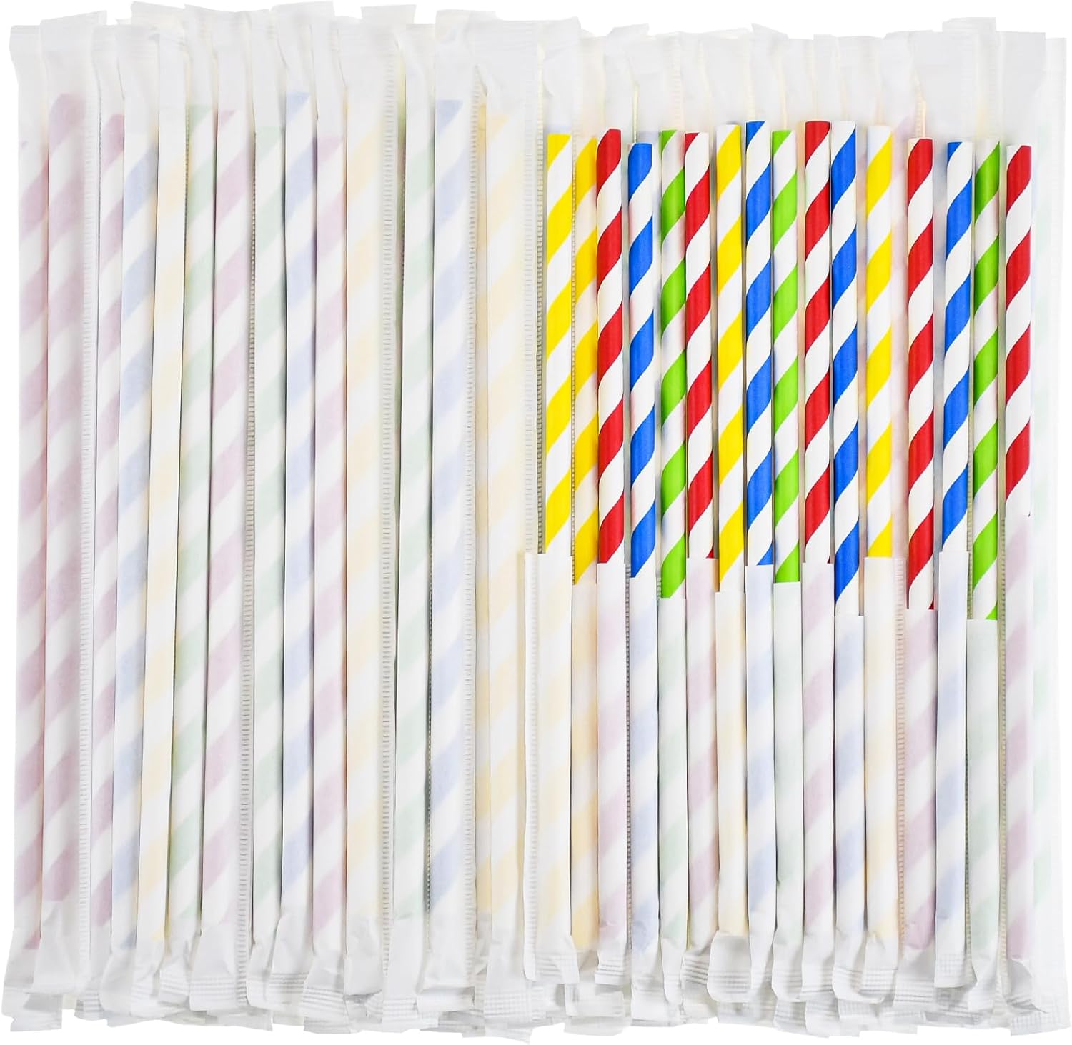 Disposable Paper Drinking Straws Bulk - 7.75 Inch, 1000 Count