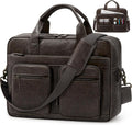 Vintage Messenger Bag for Men PU Leather Laptop Bag 15.6in