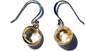 Natural Citrine Drop Earrings - 10mm Faceted Gemstone Dangle