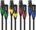 XLR Microphone Cables 10 Feet 4 Pack - Pro Balanced XLR Mic Cords