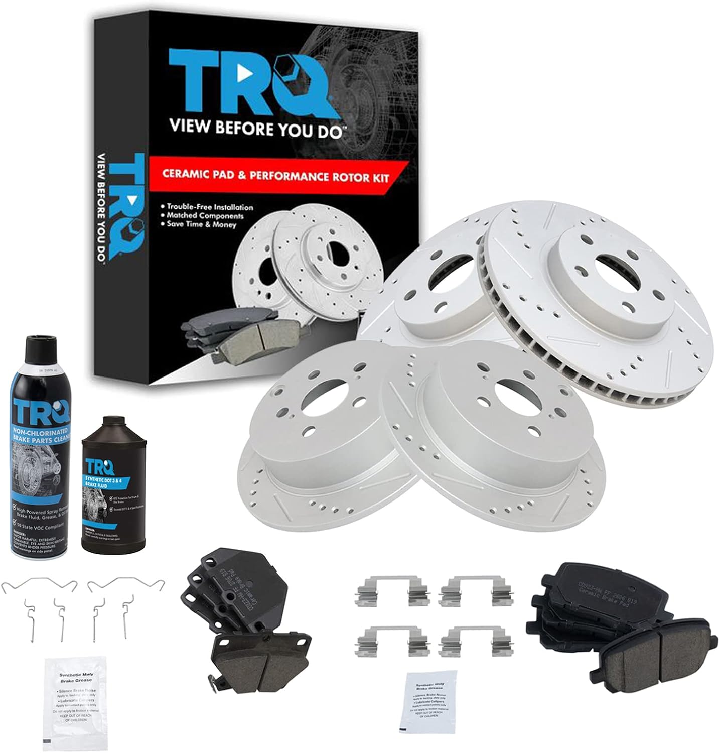 TRQ Performance Brake Pad & Rotor Kit for Pontiac Vibe & Corolla