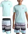 Reebok Boys' Rashguard Set - UPF 50+ Swimwear for Kids