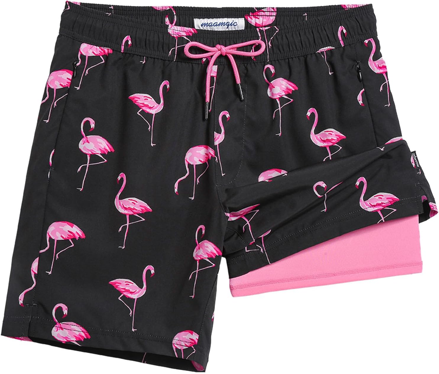 maamgic 7 Inch Mens Swim Trunks with Compression Liner
