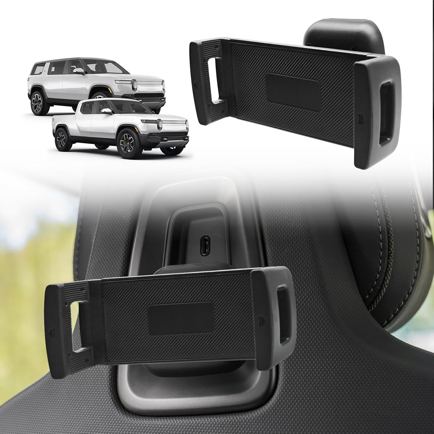 BestEvMod Seat Back Phone Holder for Rivian R1T & R1S 2022-2026