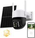 Solar Security Cameras Wireless Outdoor 2K 360 View - Battery Solar