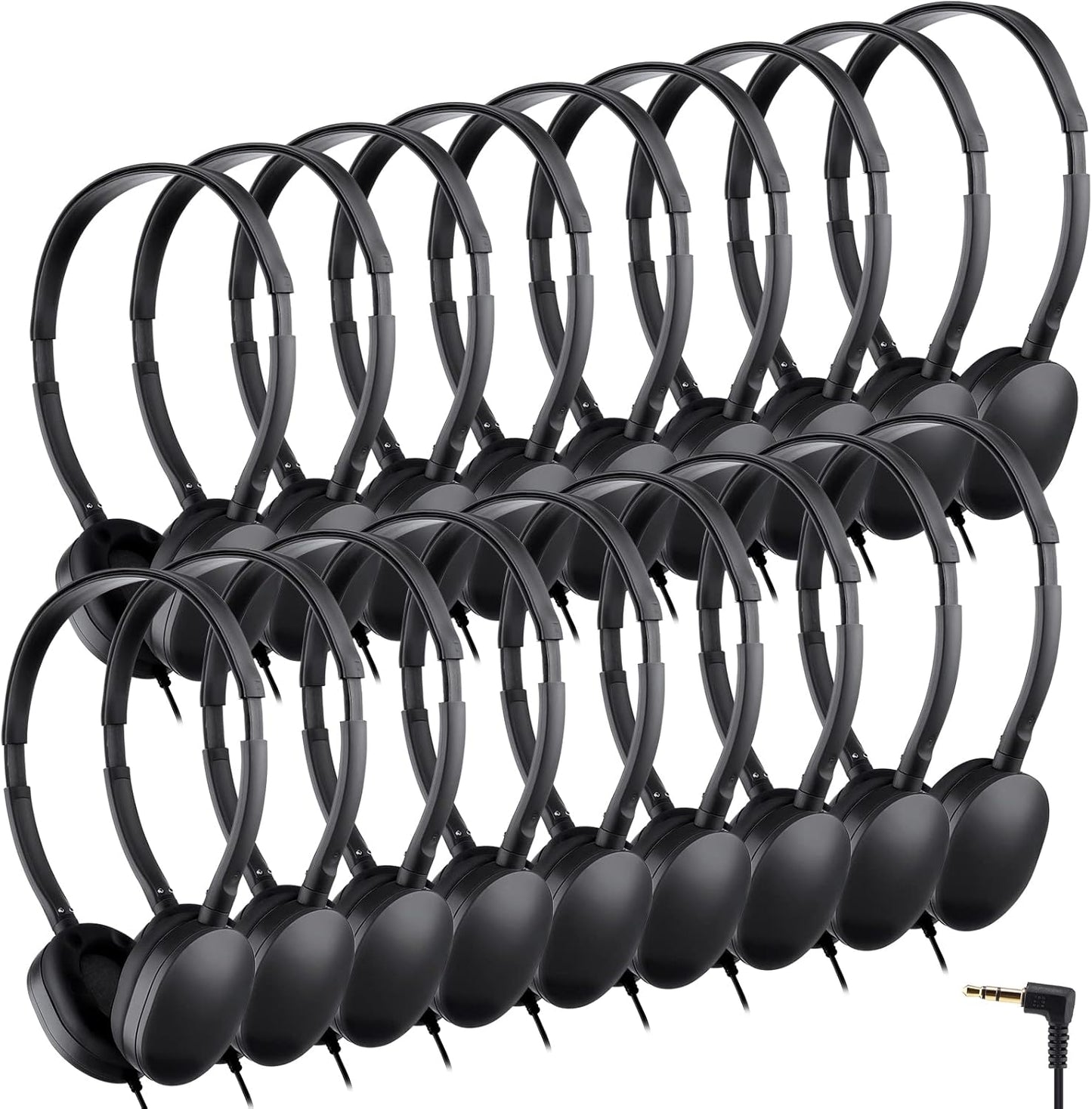18-Pack Konohan Classroom Headphones - Adjustable & Wired