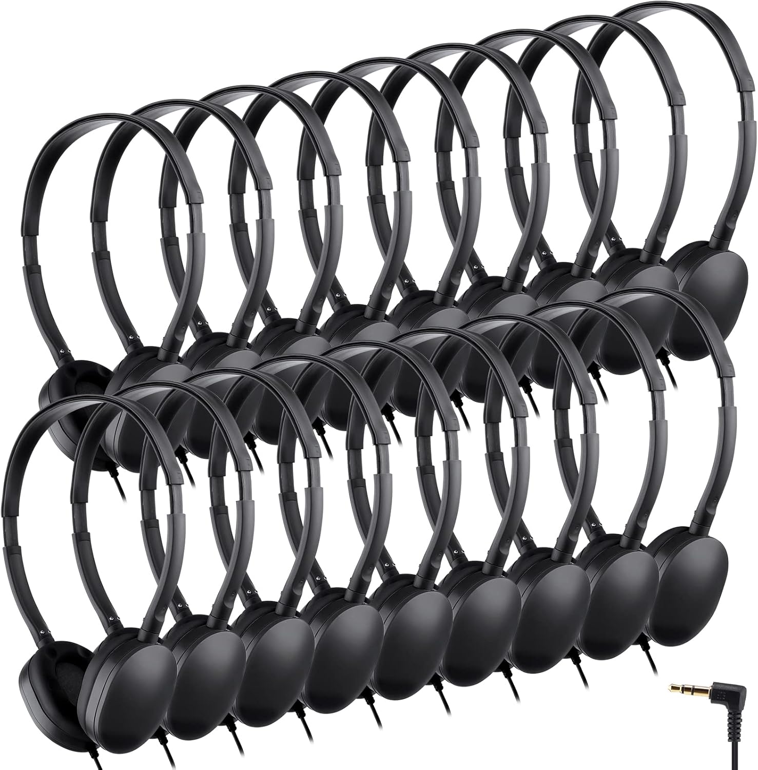 18-Pack Konohan Classroom Headphones - Adjustable & Wired