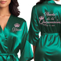 Mis Quince Anos Robes - Personalized Satin Robe for Getting Ready Cute