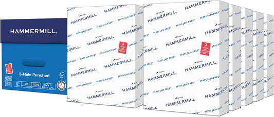 Hammermill Printer Paper 20 lb Copy Paper 3 Hole 10 Ream Pack