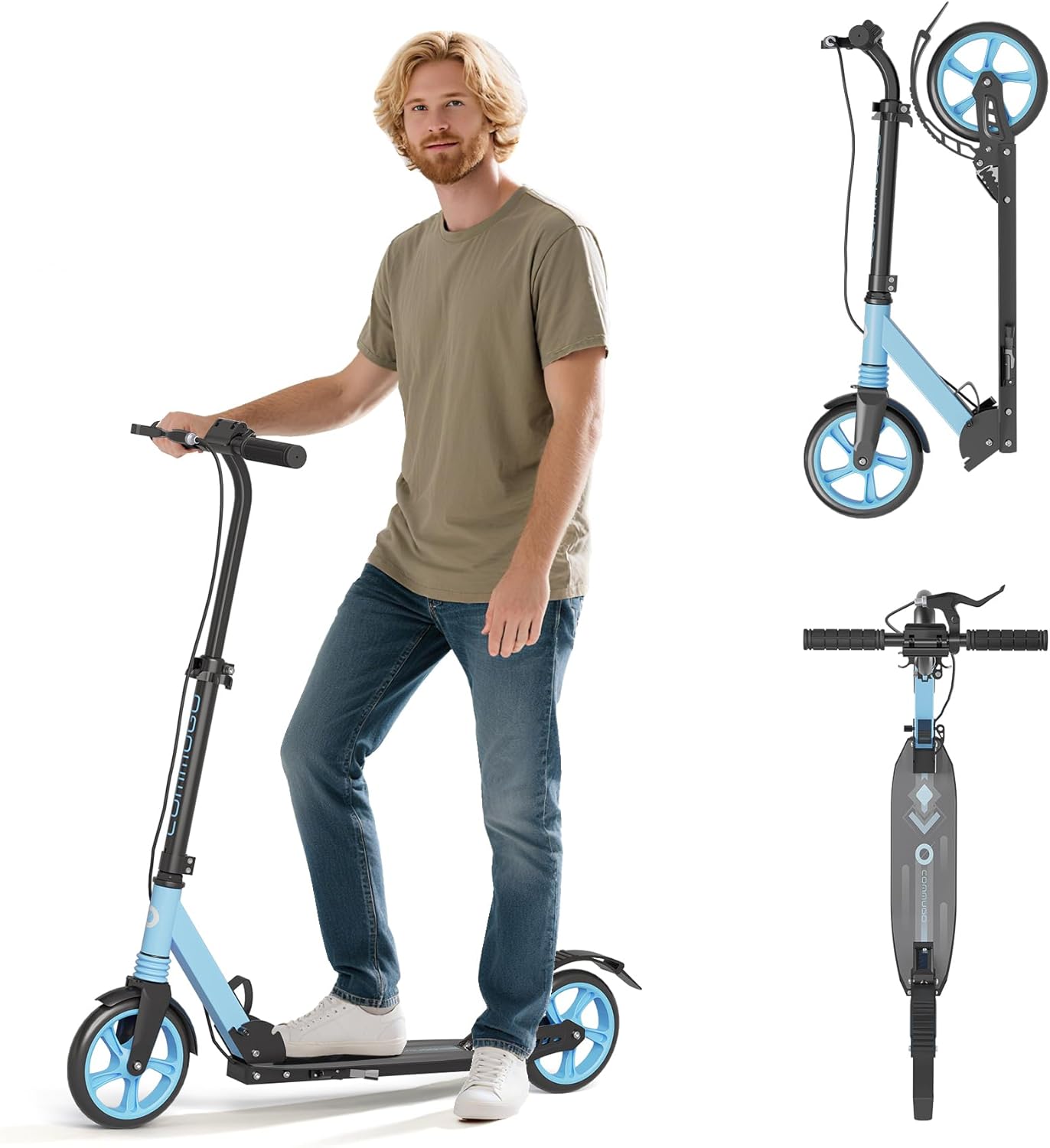 Kick Scooter for Kids and Adults with Dual Suspension and Big Wheels