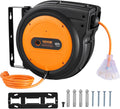 VEVOR Retractable Extension Cord Reel, 65 FT Heavy Duty Power