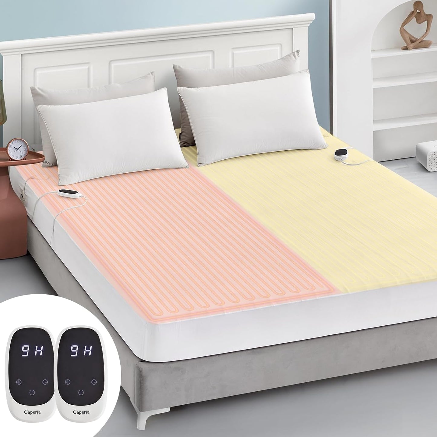 Heated Mattress Pad Queen Size Electric Bed Warmer with Dual Control