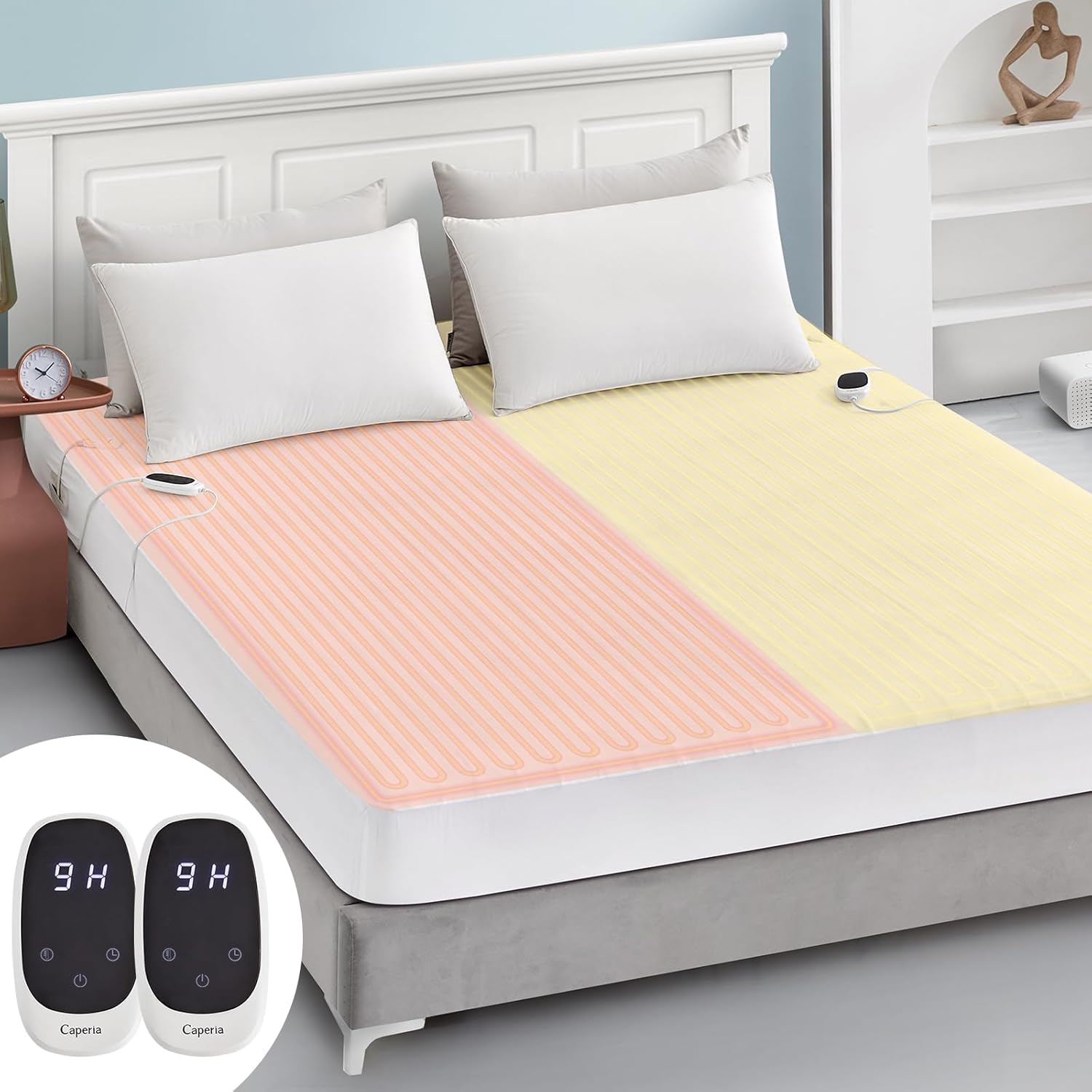 Heated Mattress Pad Queen Size Electric Bed Warmer with Dual Control