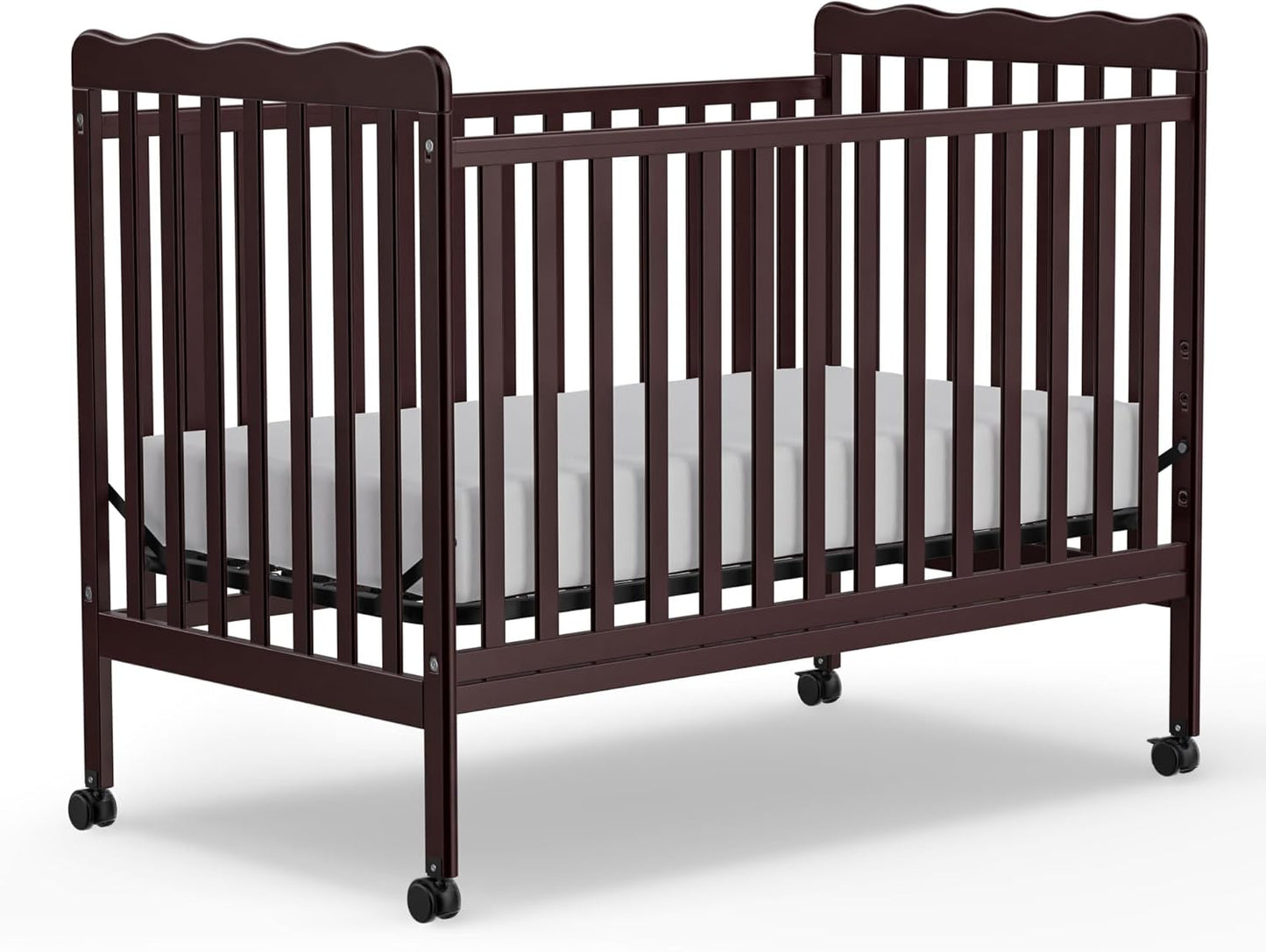 3-in-1 Convertible Baby Crib with Locking Wheels for Nursery