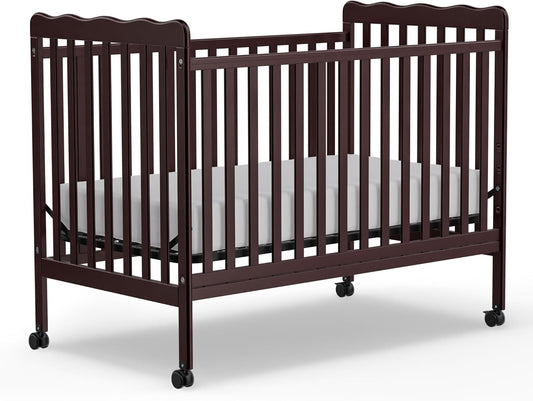3-in-1 Convertible Baby Crib with Locking Wheels for Nursery