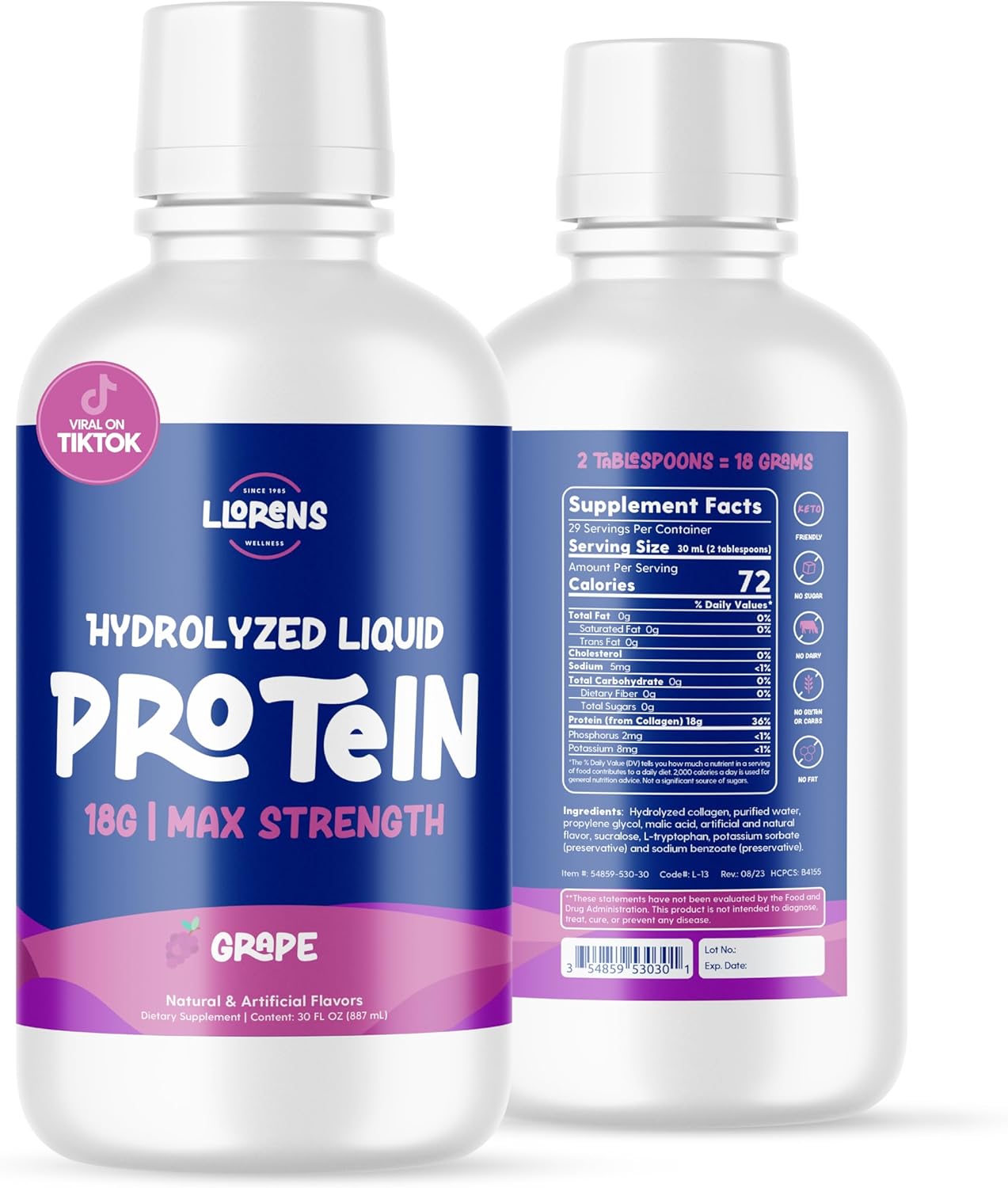 Hydrolized Liquid Collagen Protein for Healthy Skin and Hair
